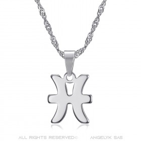 Collier signe astrologique en acier inoxydable argenté bobijoo