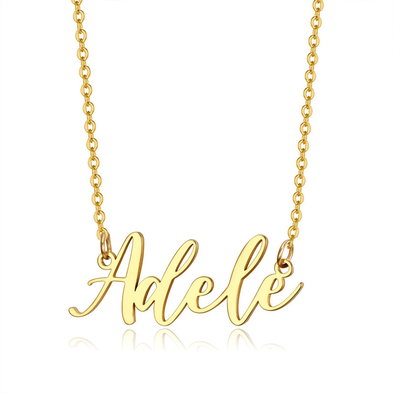 Women's Name Necklace Stainless Steel Gold Plated of your choice bobijoo