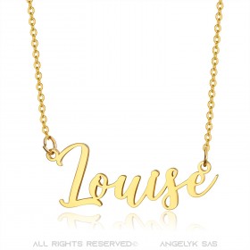Collier prénom Femme Acier inoxydable Plaqué Or au choix bobijoo