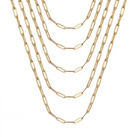 Cavallo catena link 4mm Acciaio paperclip catena Oro bobijoo