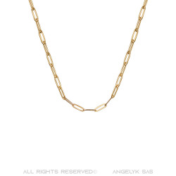 COH0035 BOBIJOO Jewelry Horse mesh 4mm Gold steel trombone chain