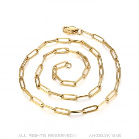 Caballo de eslabones de cadena de 4 mm de acero clip de cadena de oro bobijoo