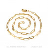 Horse chain link 4mm Steel paperclip chain Gold bobijoo
