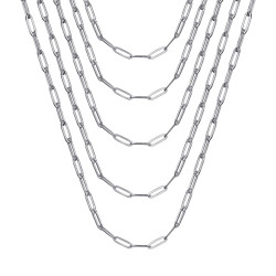 Maille cheval 4mm Chaîne trombone Acier Argent bobijoo