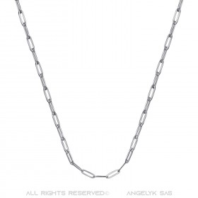 Maille cheval 4mm Chaîne trombone Acier Argent bobijoo