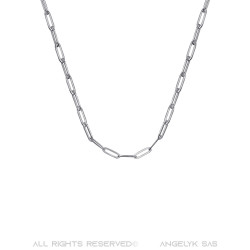 Maille cheval 4mm Chaîne trombone Acier Argent bobijoo
