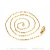 COH0036 BOBIJOO Jewelry Pferdenetz 2mm goldene Stahlposaune Kette