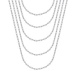 Maille cheval 2mm Chaîne trombone Acier Argent bobijoo
