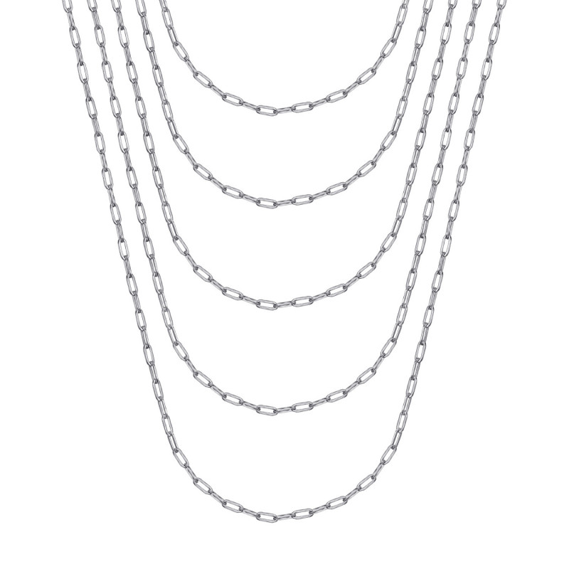 COH0036S BOBIJOO Jewelry Horse mesh 2mm Silver steel trombone chain