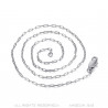 COH0036S BOBIJOO Jewelry Cadena de trombón de acero plateado de malla de caballo de 2 mm