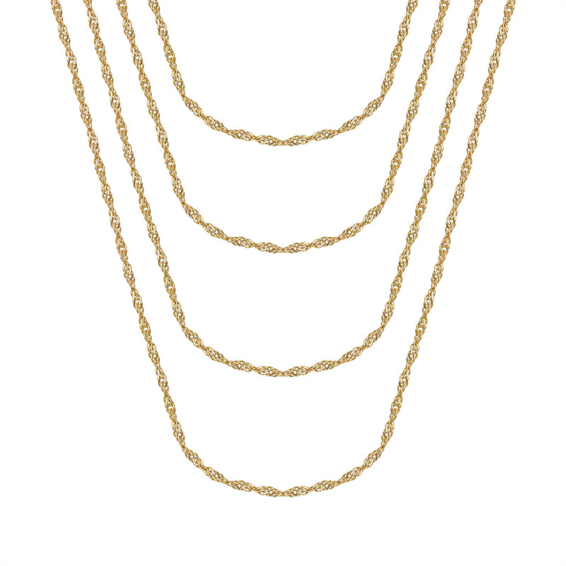 COH0037 BOBIJOO Jewelry Singapore mesh Women's chain Steel Gold