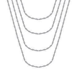 Maille singapour Chaîne femme Acier Argent bobijoo