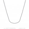 Maille singapour Chaîne femme Acier Argent bobijoo