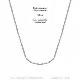 Maille singapour Chaîne femme Acier Argent bobijoo