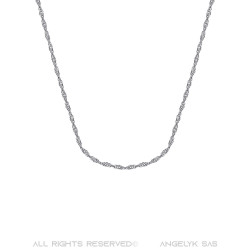 Maille singapour Chaîne femme Acier Argent bobijoo