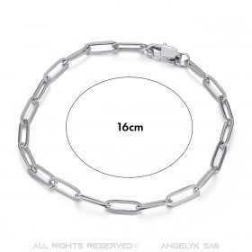 Maille cheval : bracelet trombone 4mm Acier Argent bobijoo