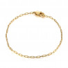 BR0285 BOBIJOO Jewelry Pferdenetz: 2 mm goldenes Posaunenarmband aus Stahl