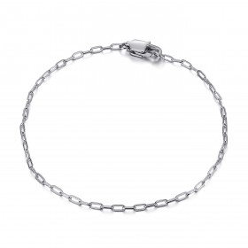 BR0285S BOBIJOO Jewelry Maglia cavallo: bracciale trombone in acciaio da 2 mm argento