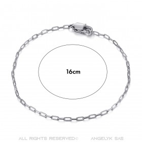 BR0285S BOBIJOO Jewelry Horse mesh: 2mm steel silver trombone bracelet