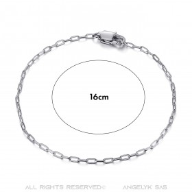 Maille cheval : bracelet trombone 2mm Acier Argent bobijoo