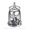 MOT0038 BOBIJOO Jewelry Guardian bell Latin cross Bécane 316L steel