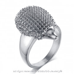 BA0201S BOBIJOO Jewelry Ring Igel Niglo Edelstahl Silber