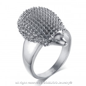 Bague Hérisson Niglo Acier Inoxydable Argent bobijoo