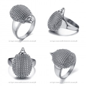 BA0201S BOBIJOO Jewelry Ring Hedgehog Niglo Stainless Steel Silver