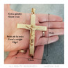 Pendentif Croix du Christ XXL et Grain de Café 70cm Or bobijoo