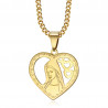 PEF0008 BOBIJOO Jewelry Colgante Corazón Virgen María Collar Mujer Acero Oro