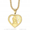 PEF0008 BOBIJOO Jewelry Ciondolo Cuore Vergine Maria Collana Donna Acciaio Oro