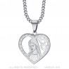 PEF0008S BOBIJOO Jewelry Colgante Corazón Virgen María Collar Mujer Acero Plata