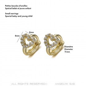 BOE0009 BOBIJOO Jewelry Baby Child Earrings Love Heart