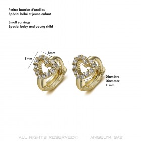 Boucles d'Oreilles bébé enfant Coeur d'amour bobijoo