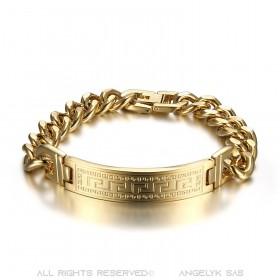 Men's Gold Curb Bracelet Stainless Steel bobijoo