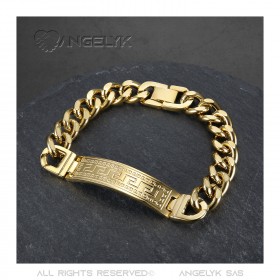 Men's Gold Curb Bracelet Stainless Steel bobijoo