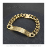 Pulsera para hombre de acero inoxidable con bordillo de oro bobijoo