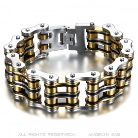 BR0243 BOBIJOO Jewelry Bracciale Catena Moto Grande Acciaio Oro Nero Argento