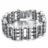 BR0244 BOBIJOO Jewelry Large Motorcycle Chain Bracelet 316 Steel Silver Chrome