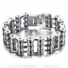 BR0244 BOBIJOO Jewelry Large Motorcycle Chain Bracelet 316 Steel Silver Chrome