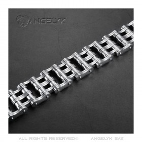 BR0244 BOBIJOO Jewelry Large Motorcycle Chain Bracelet 316 Steel Silver Chrome