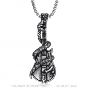 Pendentif Guitare électrique Rock serpent Biker bobijoo