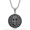 PE0074 BOBIJOO Jewelry Saint Benedict Medal Pendant and Chain Stainless steel