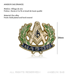 Pins Masonic G Bracket Compass Acacia Gold  IM#19983