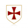 Kiefern-Schild-Templer-Ritter Weiß-Kreuz Pattée Rot  IM#19994