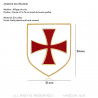 Kiefern-Schild-Templer-Ritter Weiß-Kreuz Pattée Rot  IM#19996