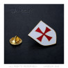 Pino Escudo Templario De Caballero De La Cruz Blanca Pattee Rojo  IM#19997
