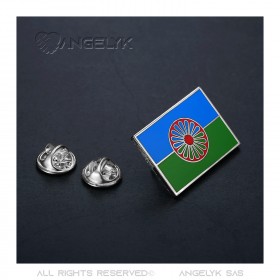 PIN0039 BOBIJOO Jewelry Travelers pins, the silver and enamel roma flag