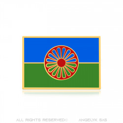 Pins gens du voyage, le drapeau rom Or et émail bobijoo