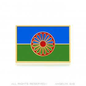 PIN0040 BOBIJOO Jewelry Travellers Pins, die goldene und emaillierte Roma-Flagge